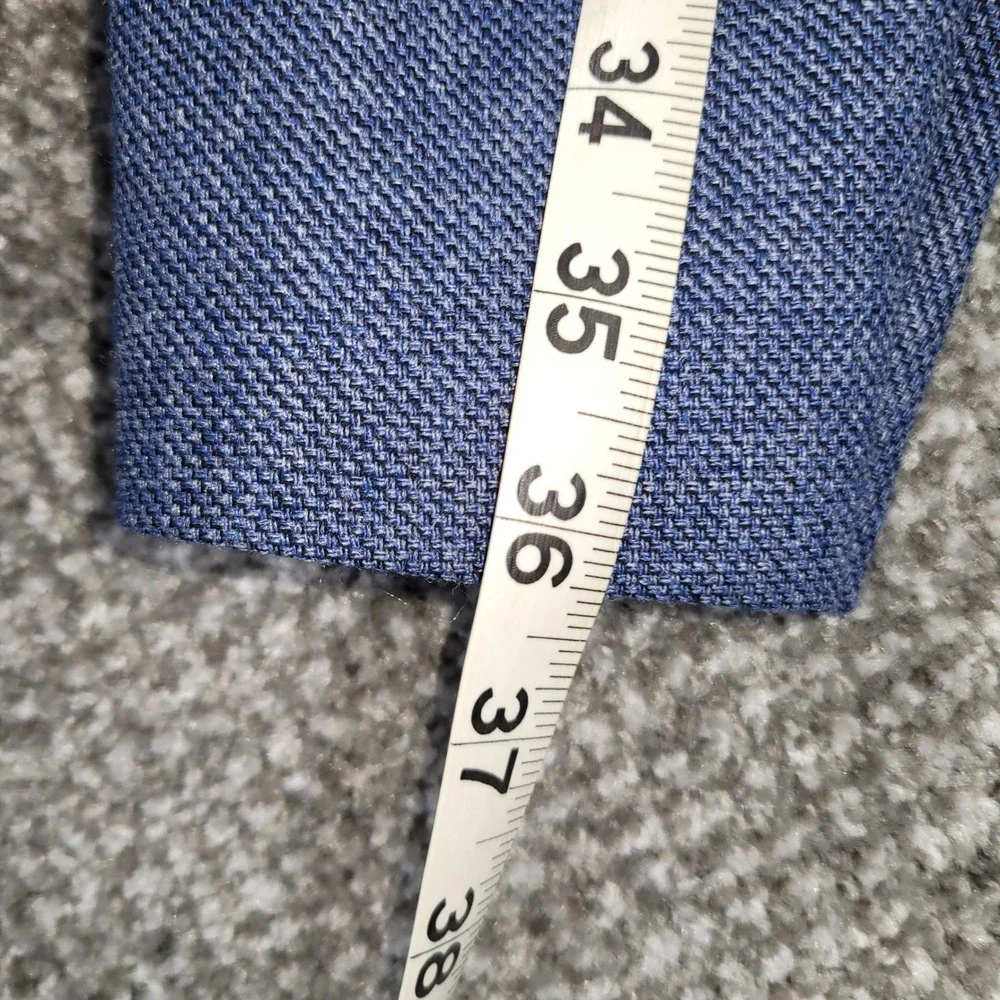 Joseph Abboud Mens 42 Long Slim Fit Blue Cotton Linen Blend Blazer Sport Coat
